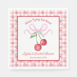 Servilleta De Papel Coquette Cherry Monogam Bridal Shower