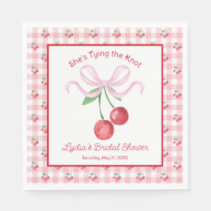 Servilleta De Papel Coquette Cherry Monogam Bridal Shower