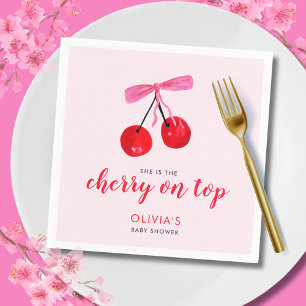 Servilleta De Papel Coquette Cherry on Top Chicas Baby Shower