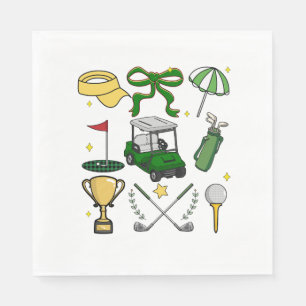 Servilleta De Papel Coquette de Golf Preppy