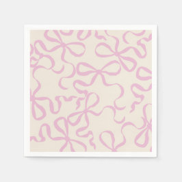 Servilleta De Papel Coquette elegante rosa Bow Napkin Baby Shower