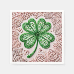 Servilleta De Papel Coquette floral encaje shamrock Día de San Patrici