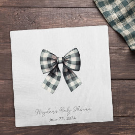 Servilleta De Papel Coquette Gingham Bow Napkin Personalizado