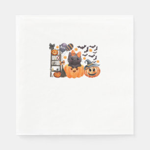 Servilleta De Papel Coquette Halloween lindo gato bows calabaza Spooky