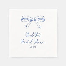 Coquette manuscrita Bow Blue Bridal Shower