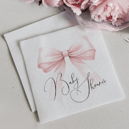 Servilleta De Papel Coquette Pink Bow Baby Shower