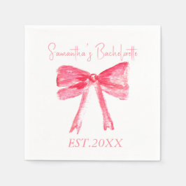 Servilleta De Papel Coquette Pink Bow Bachelorette