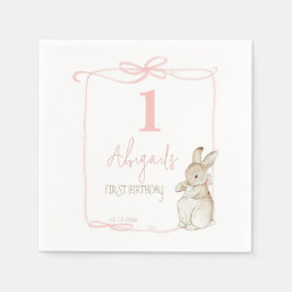 Servilleta De Papel Coquette Pink Peter the Rabbit 1er cumpleaños
