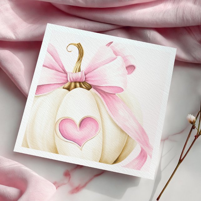 Servilleta De Papel Coquette Pumpkin Pink Baby Shower (Subido por el creador)