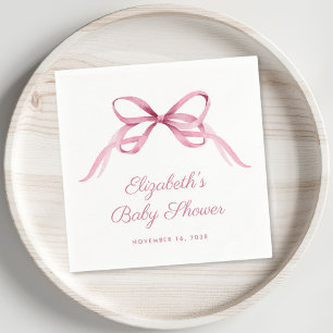 Servilleta De Papel Coquette rosa Bow Baby Shower