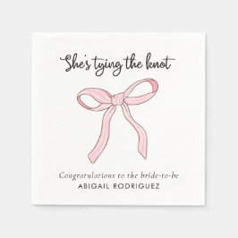 Servilleta De Papel Coquette rosa Bow Bridal Shower
