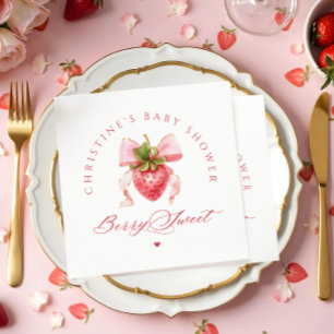 Servilleta De Papel Coquette Strawberry Baby Shower