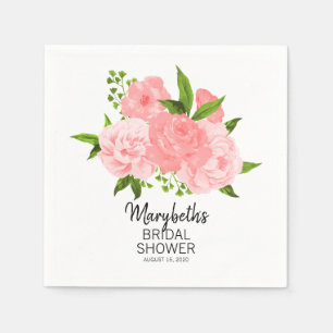 Servilleta De Papel Coral acuarela Floral Brigada Ducha Papel Napkin