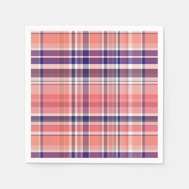 Servilleta De Papel Coral claro, azul de la marina, perrito blanco (Anverso)