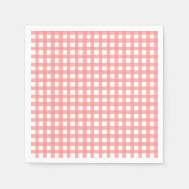 Servilleta De Papel Coral Gingham Paper Napkins