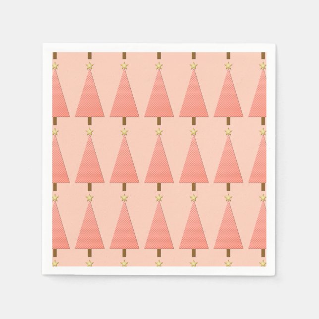 Servilleta De Papel Coral polka dot navidad moderna (Anverso)