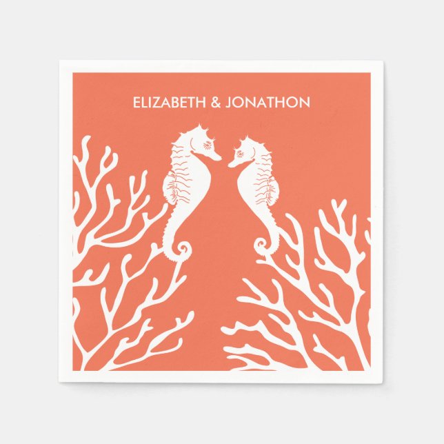 Servilleta De Papel Coral Seahorse (Anverso)