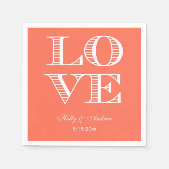 Servilleta De Papel Coral, servilletas blancas de amor (Anverso)