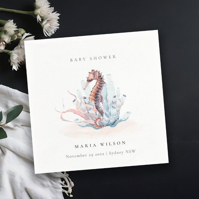 Servilleta De Papel Coral subacuática Hipoglucemia Marina Baby Shower (Subido por el creador)