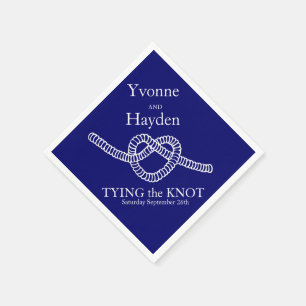 Servilleta De Papel Corazón amarra el nudo boda fiesta azul papel serv