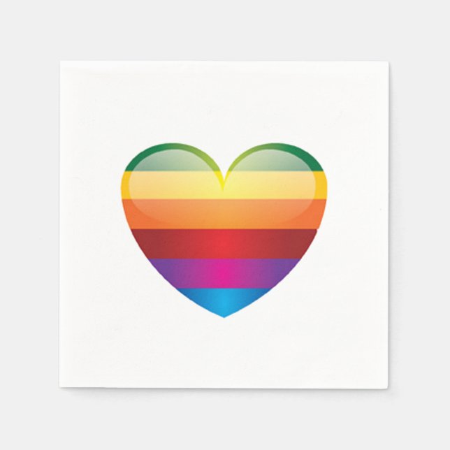 Servilleta De Papel Corazón arcoiris (Anverso)