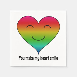 Servilleta De Papel Corazón arcoiris sonriente