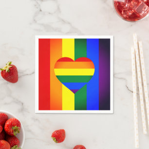 Servilleta De Papel Corazón arcoiris y orgullo Bandera Arcoiris/comuni