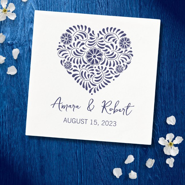 Servilleta De Papel Corazón azul de Talavera (Subido por el creador)