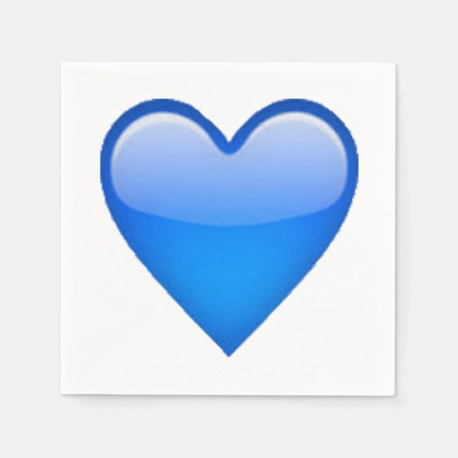 Servilleta De Papel Corazón azul - Emoji (Anverso)