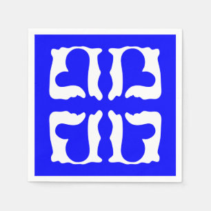 Servilleta De Papel Corazón azul y blanco eléctrico