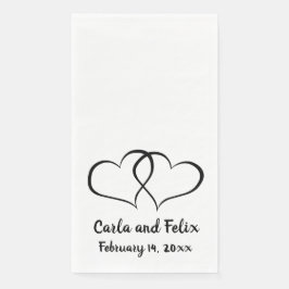 Servilleta De Papel Corazón blanco y negro editable