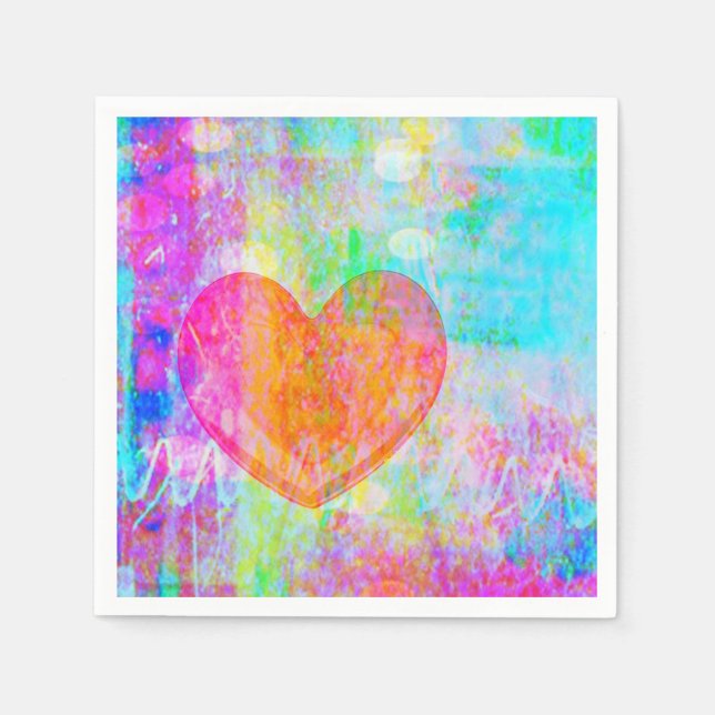 Servilleta De Papel Corazón Boho (Anverso)