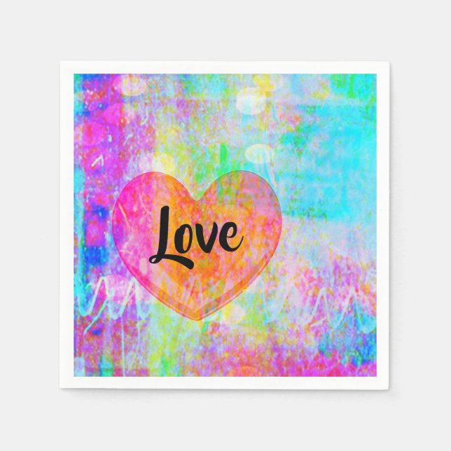 Servilleta De Papel Corazón Boho Amor (Anverso)