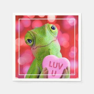 Servilleta De Papel Corazón Camaleón (Te Amo)