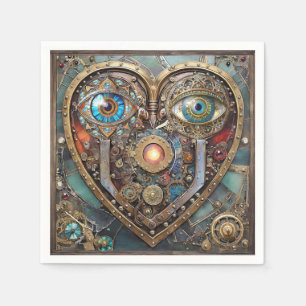 Servilleta De Papel Corazón caprichoso steampunk Te veo te amo