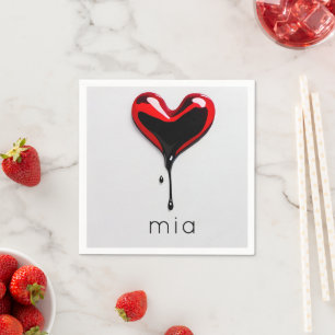 Servilleta De Papel Corazón con Grafiti Nombre Personalizado – Minimal