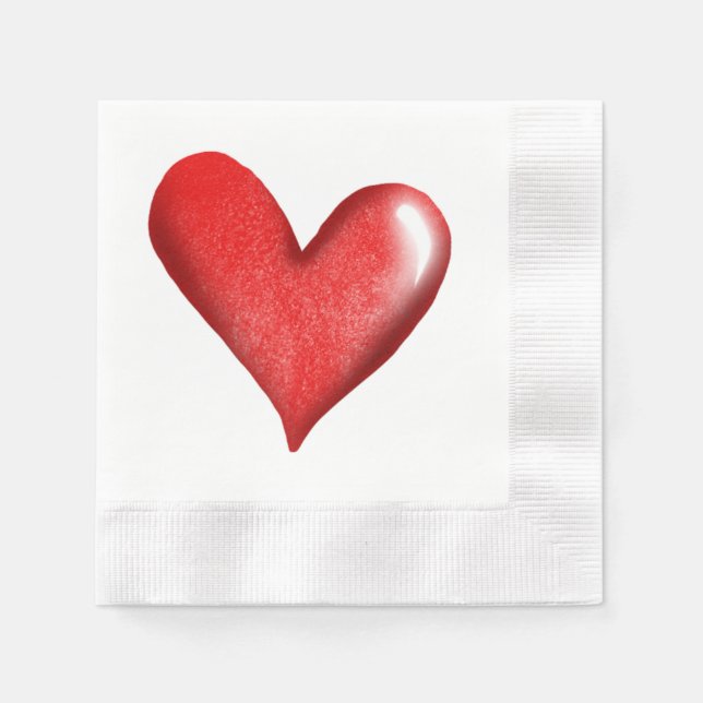 Servilleta De Papel Corazón de boda (Anverso)