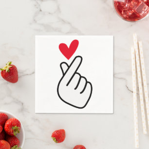 Servilleta De Papel corazón de dedos coreano