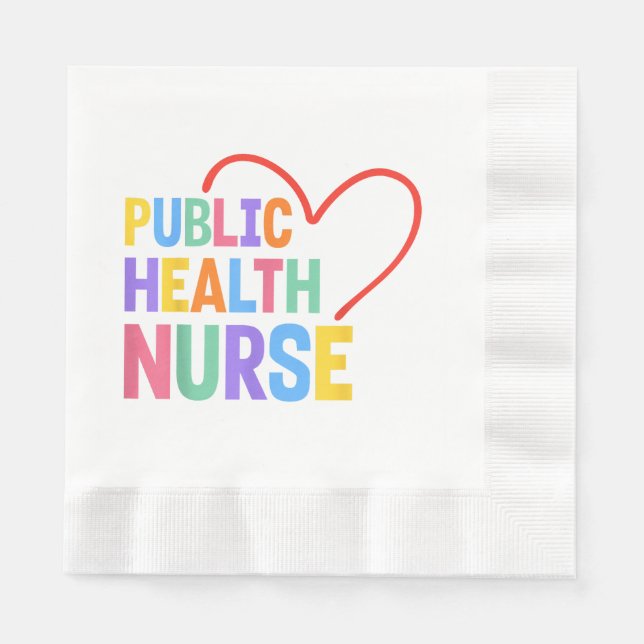 Servilleta De Papel Corazón de Enfermeras de Salud Pública (Anverso)