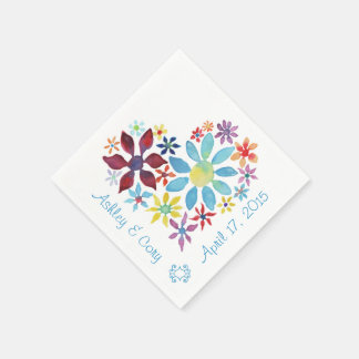 Servilleta De Papel Corazón de flores