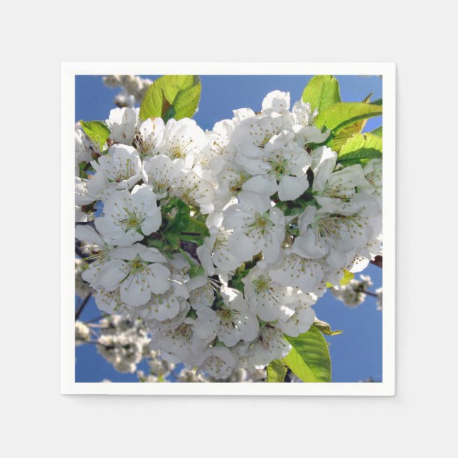 Servilleta De Papel Corazón de flores de cerezo (Anverso)