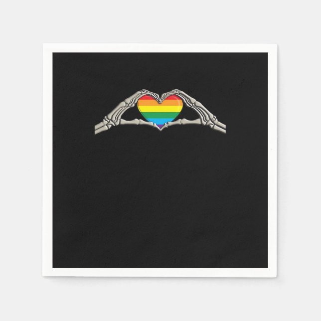 Servilleta De Papel Corazón de manos óseas activo (Anverso)