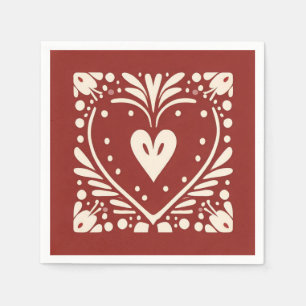 Servilleta De Papel Corazón de Navidades nórdicos