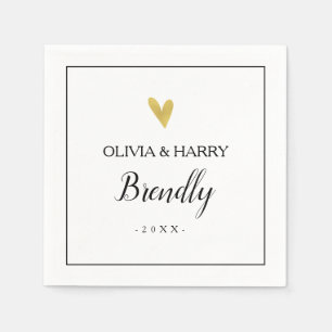 Servilleta De Papel Corazón de oro elegante Napkin de papel de Boda