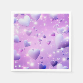 Servilleta De Papel Corazón de Resplandor Púrpura