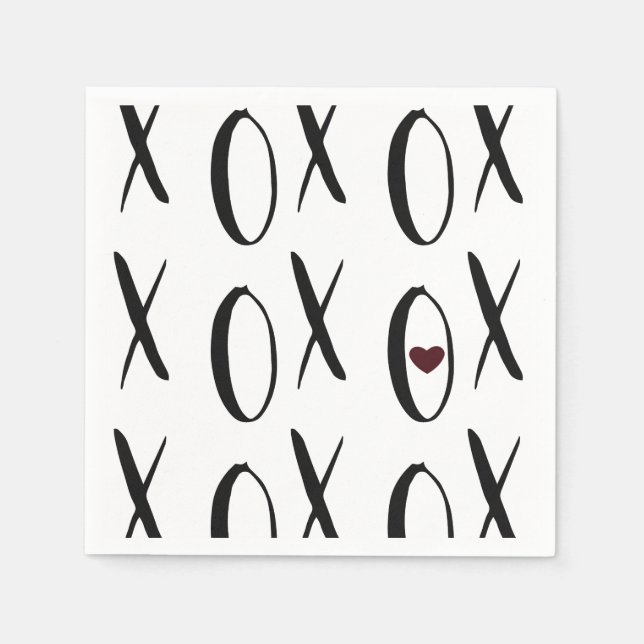 Servilleta De Papel Corazón de XOXO (Anverso)