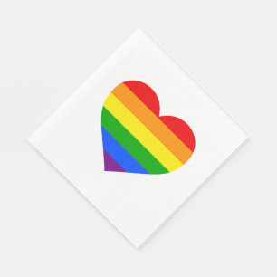 SERVILLETA DE PAPEL "CORAZÓN DEL ARCO IRIS "