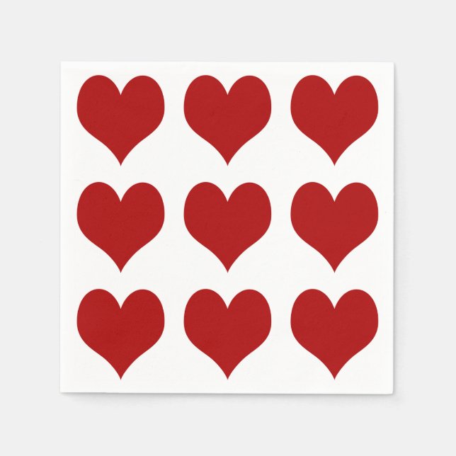 Servilleta De Papel Corazón del Día de San Valentín (Anverso)