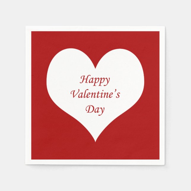 Servilleta De Papel Corazón del Día de San Valentín (Anverso)