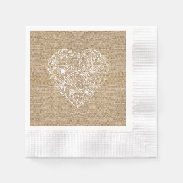 Servilleta De Papel Corazón floral Linklap (Anverso)